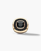 HALO Gold Cushion Cut Single Stud Earring with 0.50ct - 1.35ct Black Diamonds