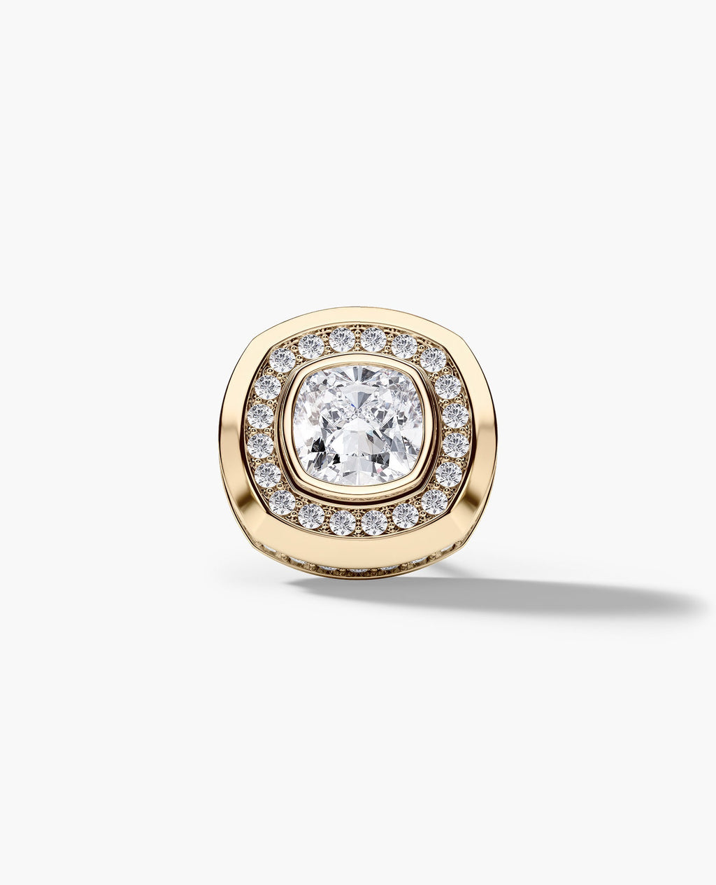 HALO Gold Cushion Cut Single Stud Earring with 0.50ct - 1.35ct Diamonds