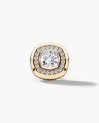 HALO Gold Cushion Cut Single Stud Earring with 0.50ct - 1.35ct Diamonds