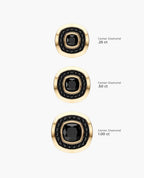 HALO Gold Cushion Cut Single Stud Earring with 0.50ct - 1.35ct Black Diamonds
