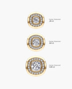 HALO Gold Cushion Cut Single Stud Earring with 0.50ct - 1.35ct Diamonds