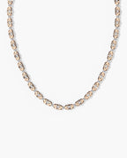 MOSS Two-Tone Gold Link Necklace with Diamonds - 9mm