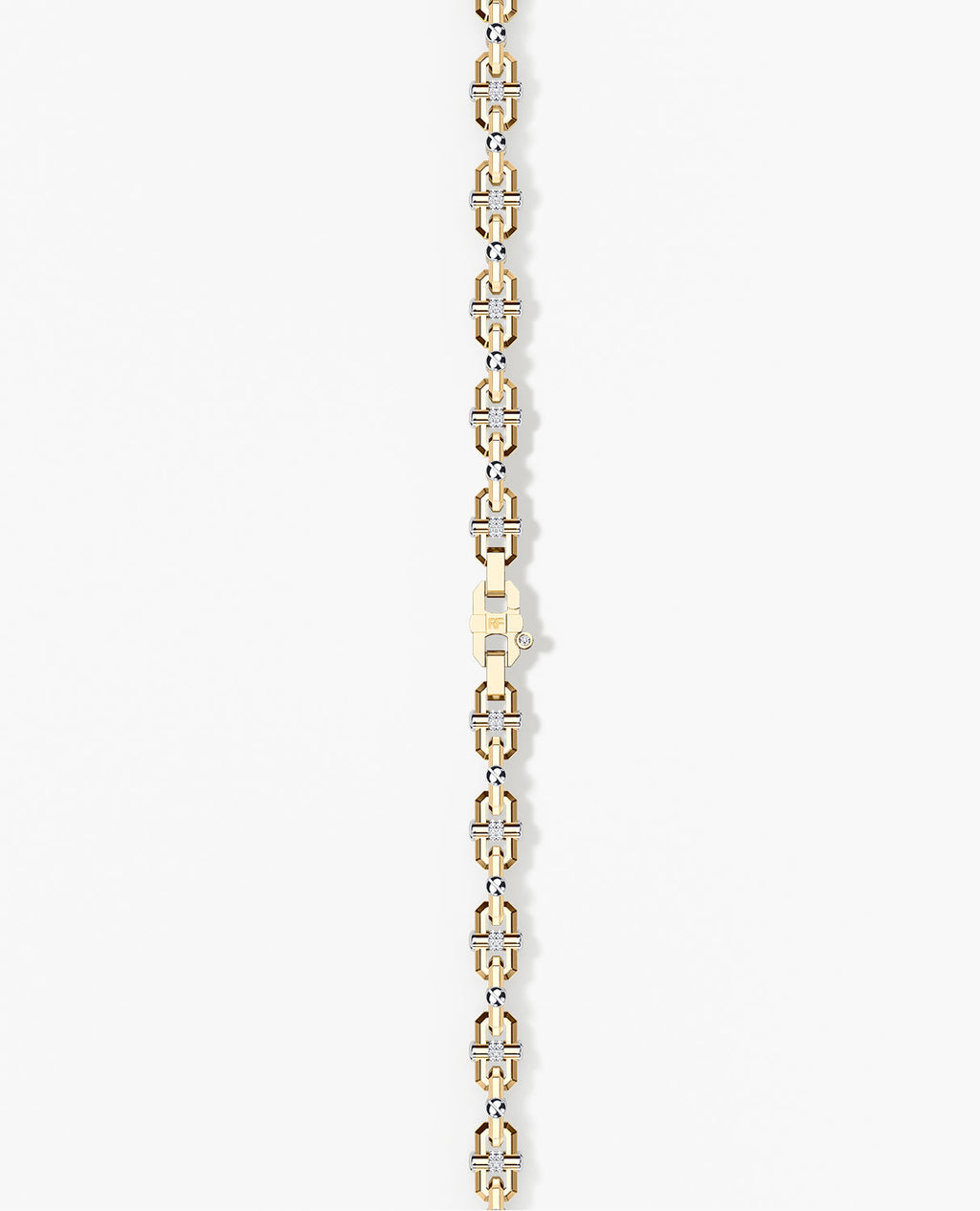 MOSS Two-Tone Gold Link Necklace with Diamonds - 9mm