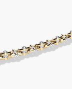 MOSS Two-Tone Gold Link Necklace with Diamonds - 9mm