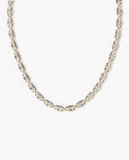 MOSS Two-Tone Gold Link Necklace with Diamonds - 9mm