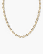 MOSS Link Gold Necklace with Diamonds - 9mm