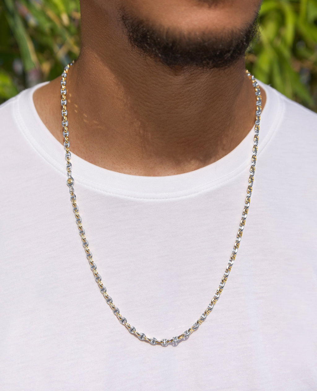 ANCHOR SOLID Two-Tone Gold Necklace - 4.5mm