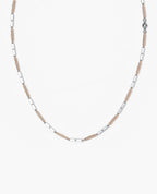 BAR CHAIN Two-Tone Necklace with Diamonds - 2.5mm