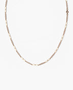 BAR CHAIN Gold Necklace with Diamonds - 2.5mm