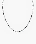 BAR CHAIN Necklace Gold with Black Diamonds - 2.5 mm