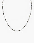 BAR CHAIN Two-Tone Necklace with Black Diamonds - 2.5mm