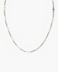 BAR CHAIN Two-Tone Necklace with Diamonds - 2.5mm