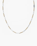 BAR CHAIN Two-Tone Necklace with Diamonds - 2.5mm