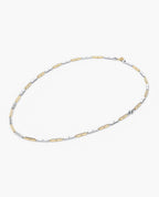 BAR CHAIN Two-Tone Necklace with Diamonds - 2.5mm