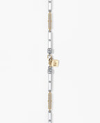 BAR CHAIN Two-Tone Necklace with Diamonds - 2.5mm