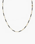 BAR CHAIN Necklace Gold with Black Diamonds - 2.5 mm