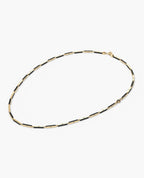 BAR CHAIN Necklace Gold with Black Diamonds - 2.5 mm