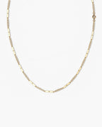 BAR CHAIN Gold Necklace with Diamonds - 2.5mm