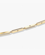 BAR CHAIN Gold Necklace with Diamonds - 2.5mm