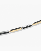 BAR CHAIN Two-Tone Necklace with Black Diamonds - 2.5mm