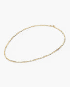 BAR CHAIN Gold Necklace with Diamonds - 2.5mm