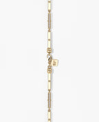 BAR CHAIN Gold Necklace with Diamonds - 2.5mm