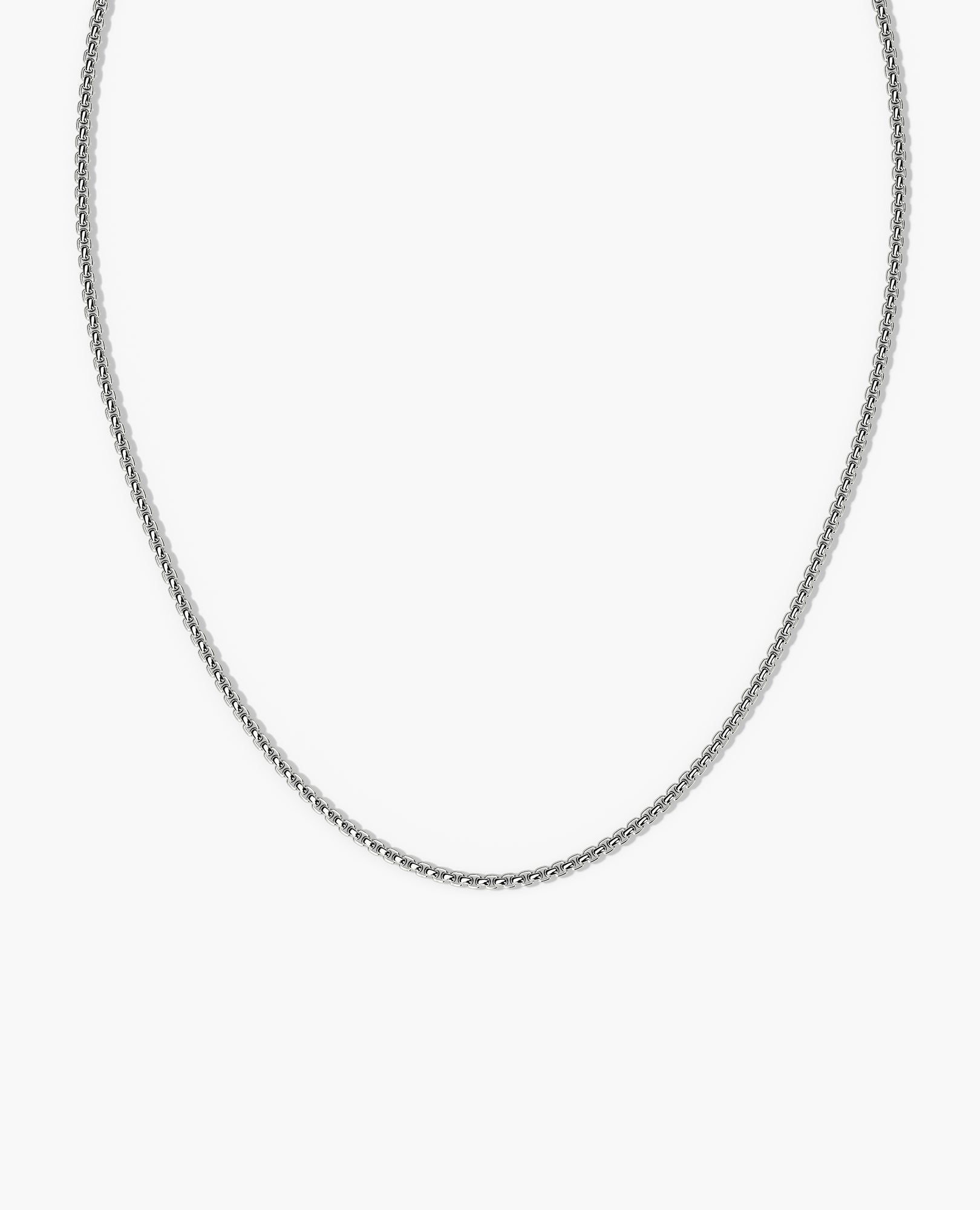 ROUND BOX Silver Chain Necklace - 3.5mm