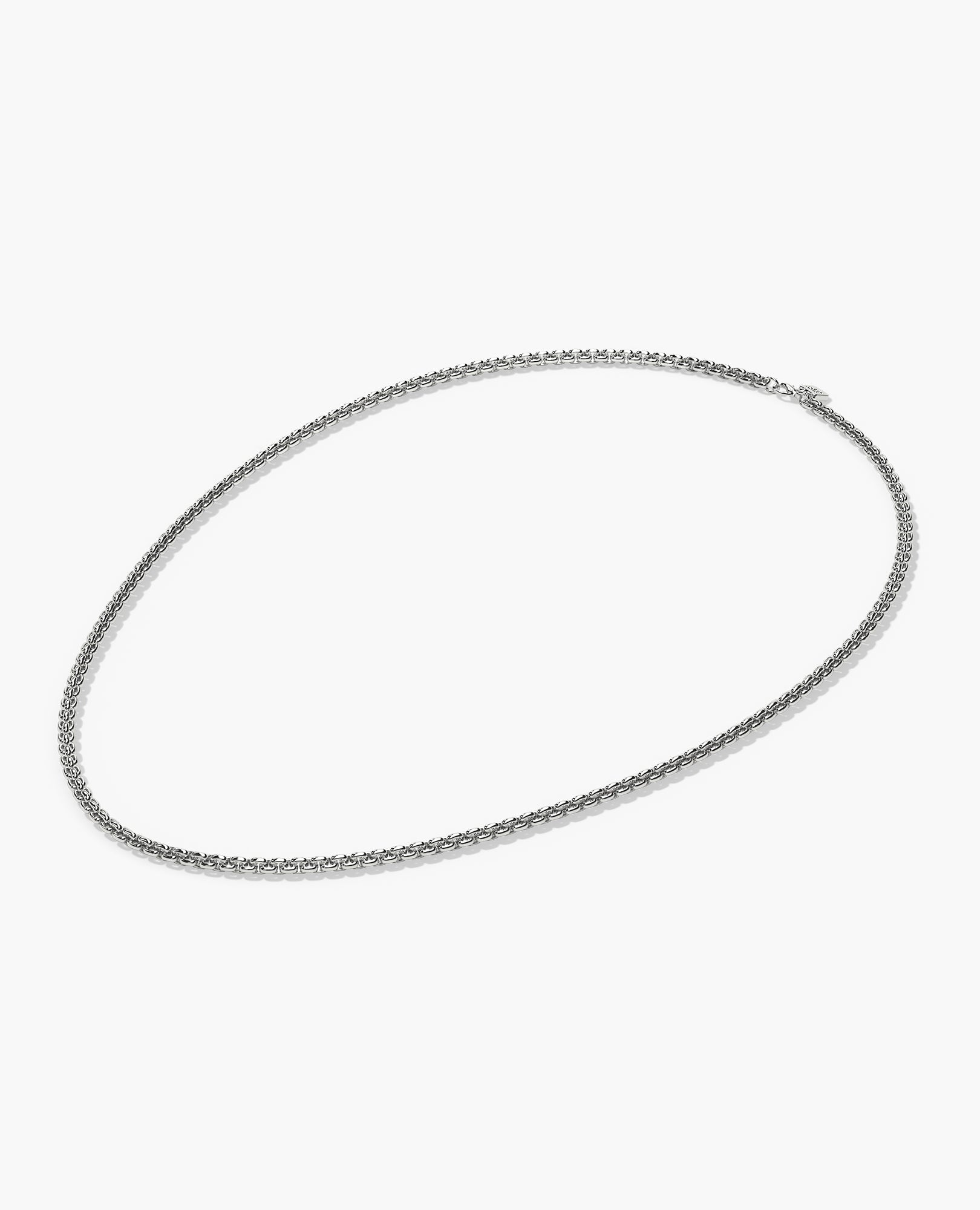 ROUND BOX Silver Chain Necklace - 4mm