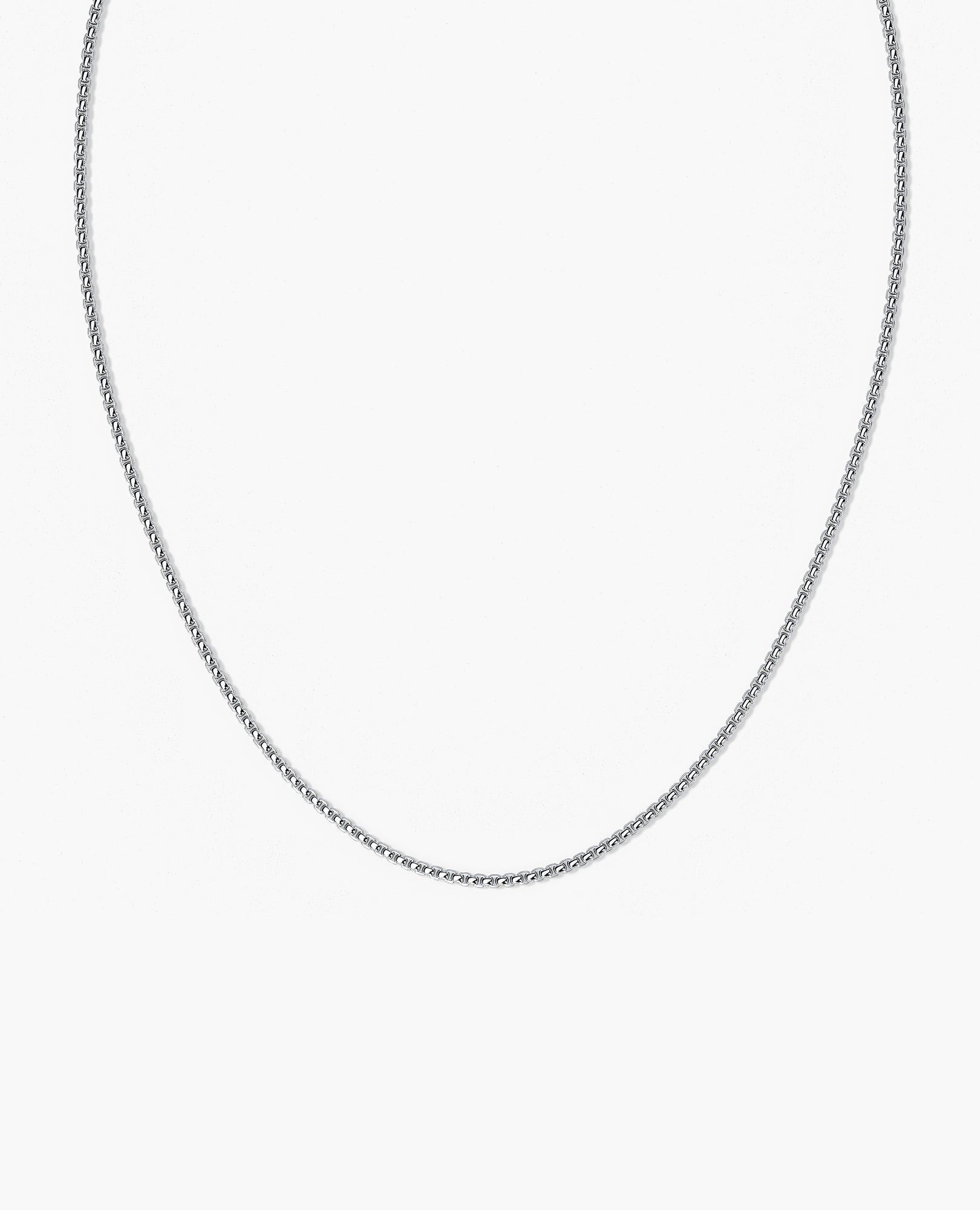 ROUND BOX Silver Chain Necklace - 2.5mm