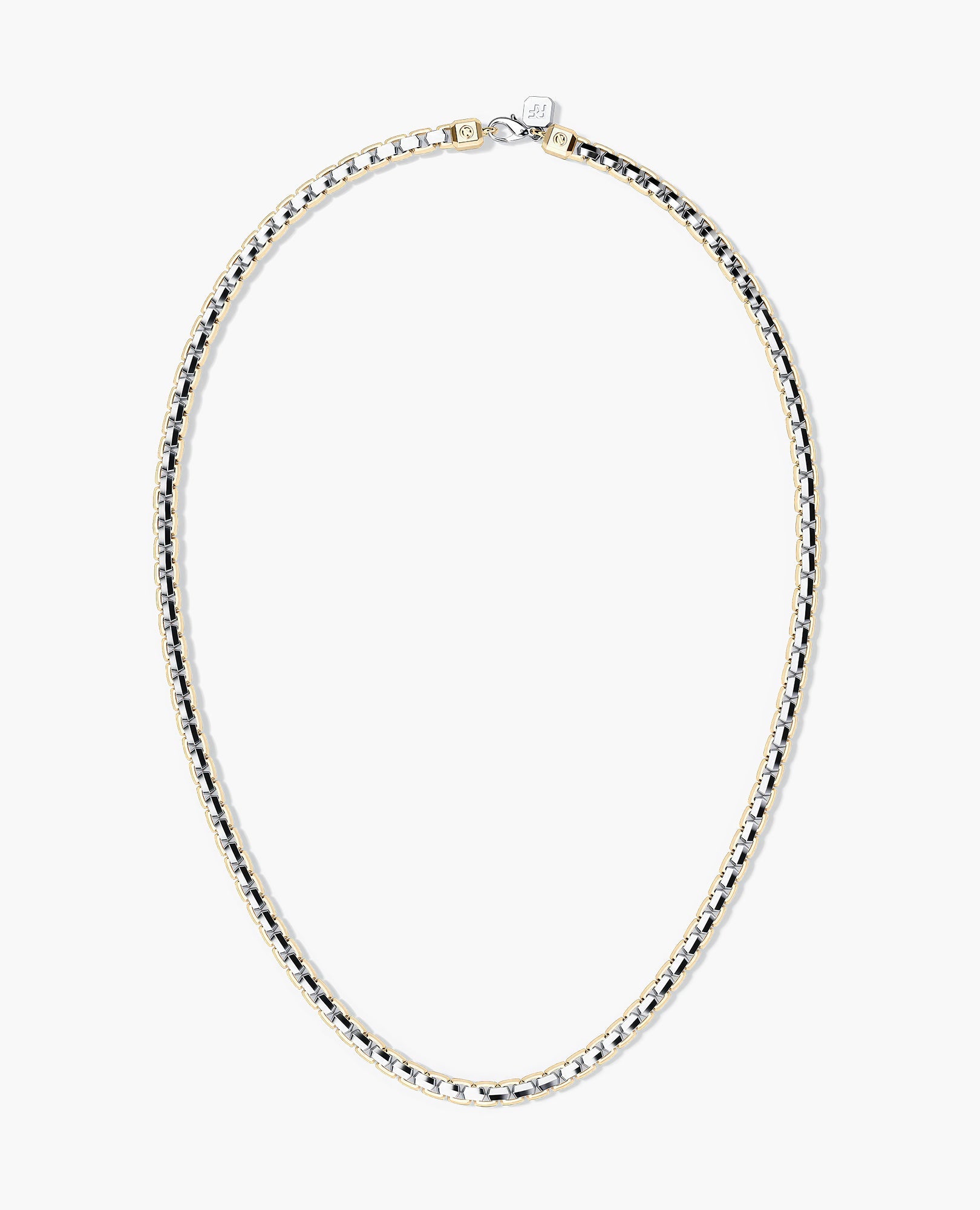 EDGE BOX Chain Necklace Two-Tone Gold - 6mm