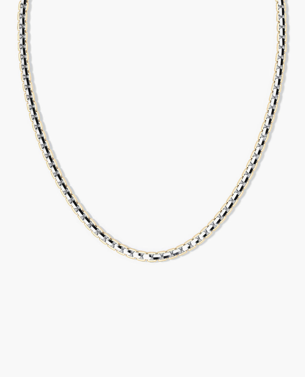 EDGE BOX Chain Necklace Two-Tone Gold - 6mm