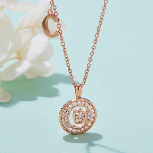 Personalized "C" latter diamond necklace