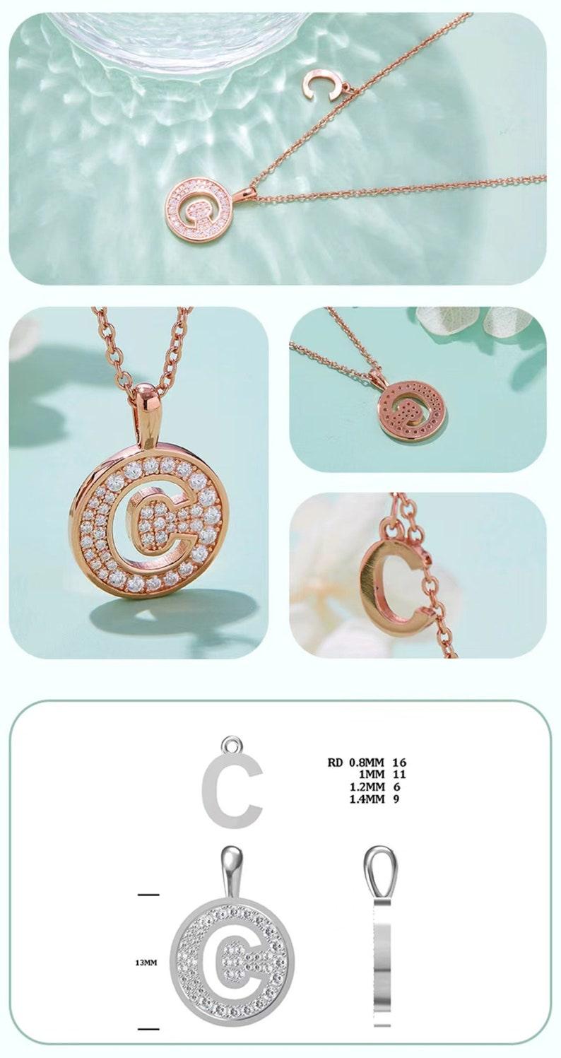 Personalized "C" latter diamond necklace