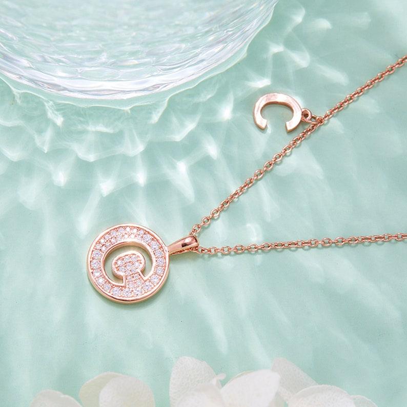 Personalized "C" latter diamond necklace