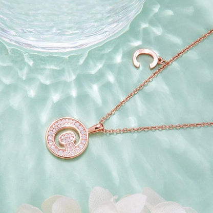 Personalized "C" latter diamond necklace