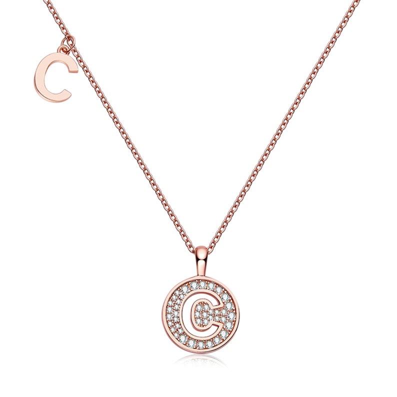 Personalized "C" latter diamond necklace