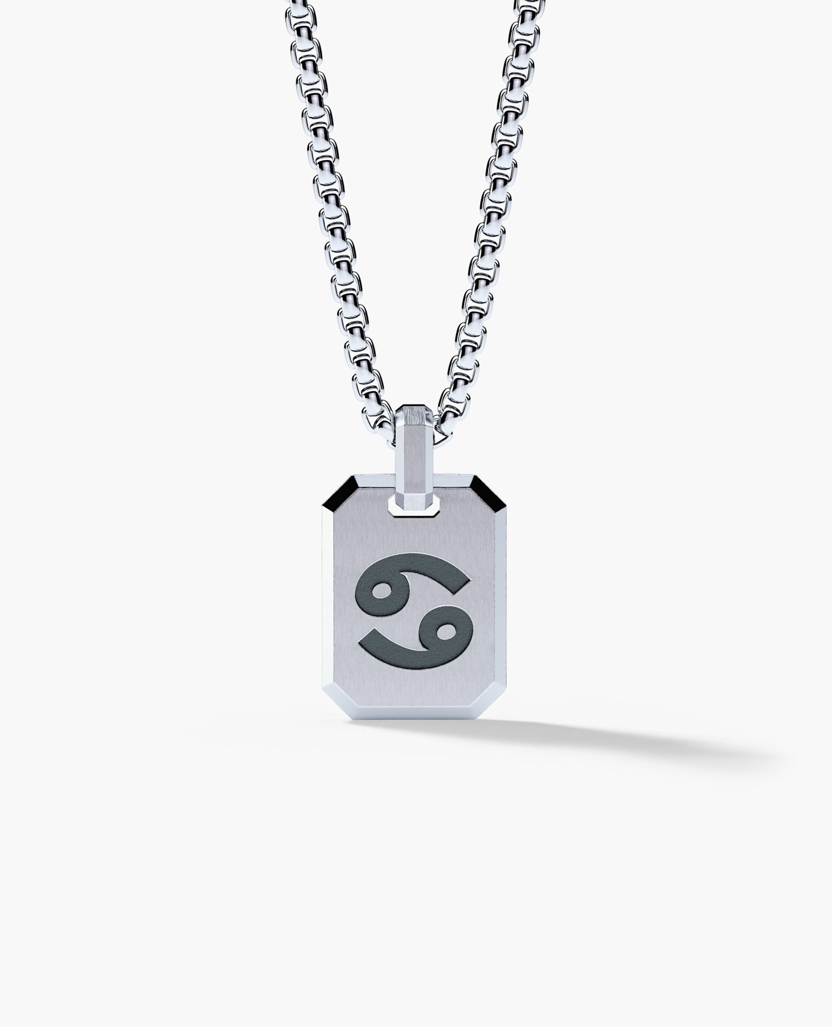 CANCER MINI ZODIAC Dog Tag Silver Pendant
