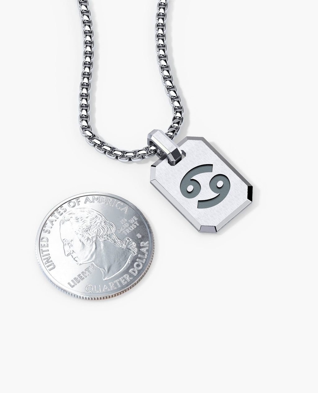 CANCER MINI ZODIAC Dog Tag Silver Pendant