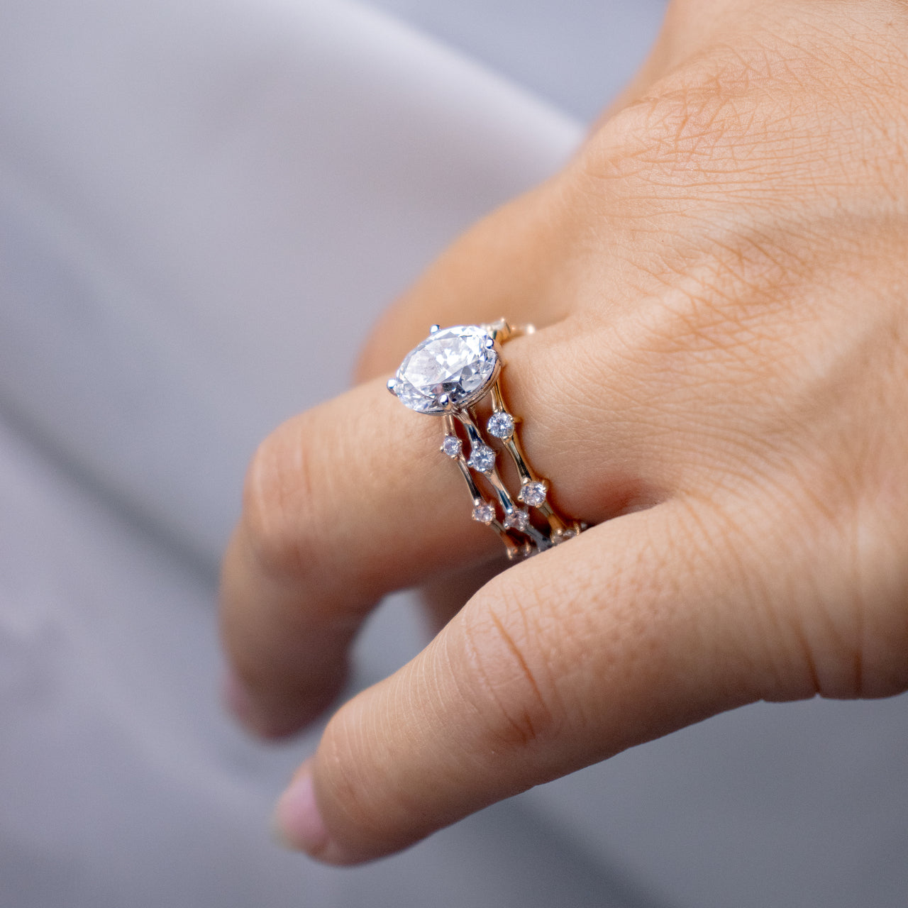 Round Brilliant Cut Dainty Wedding Band Secondary image
