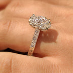 Oval Cut Nature Inspired Engagement Ring In Euro Shank