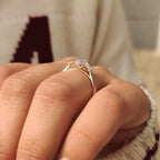 Old Mine Cushion Cut Diamond Ring with Trapezoid Side Stones