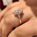 Marquise Cut Diamond Ring in Milgrain Details
