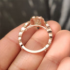 Radiant Cut Diamond Ring in Milgrain Vintage Style