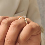 Old European Cut Round Diamond Ring in Solitaire Style