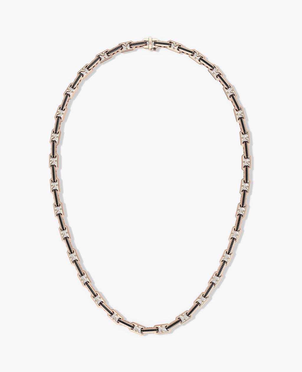 ARTURO Gold Link Necklace with Black Diamonds - 6mm