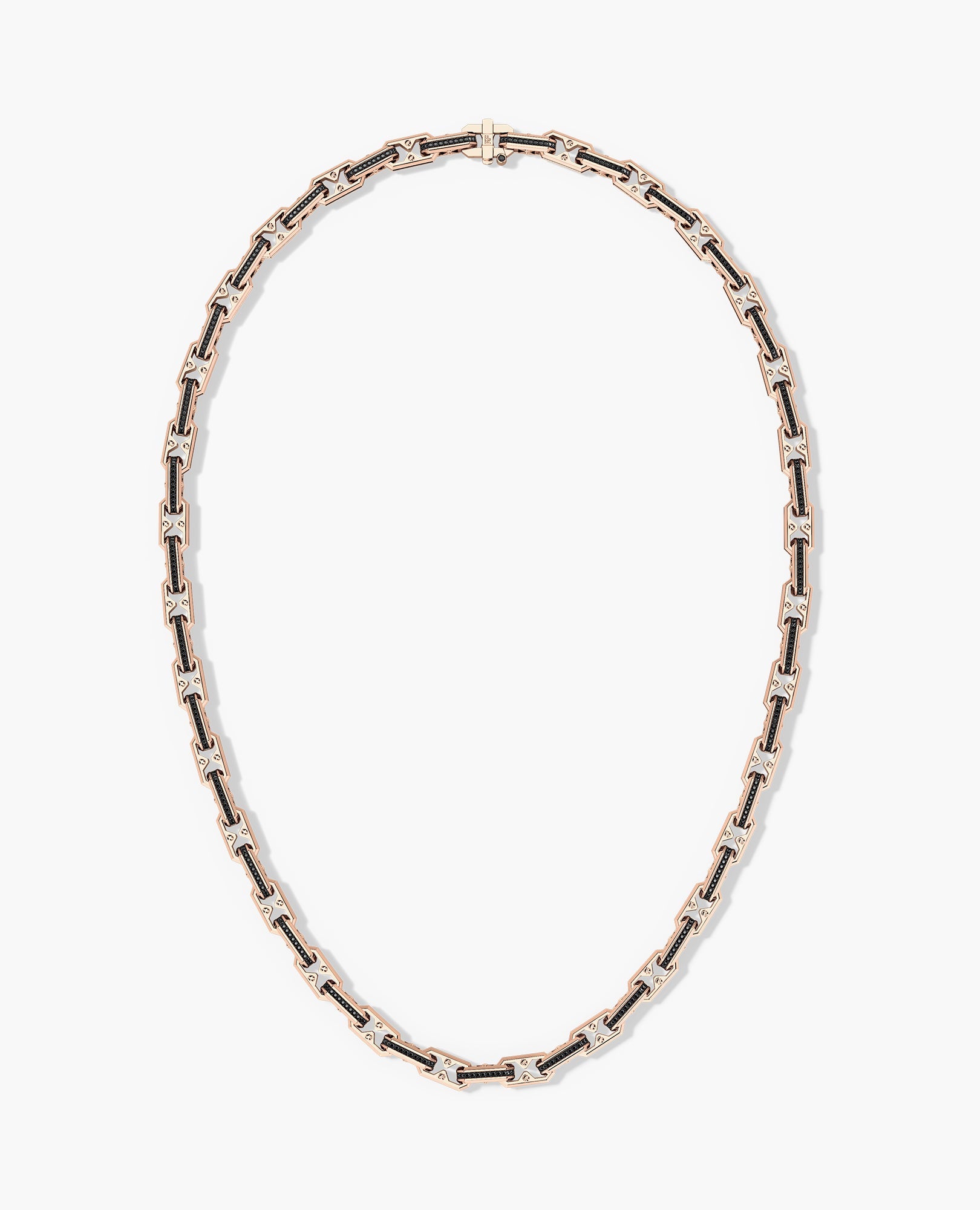 ARTURO Gold Link Necklace with Black Diamonds - 6mm