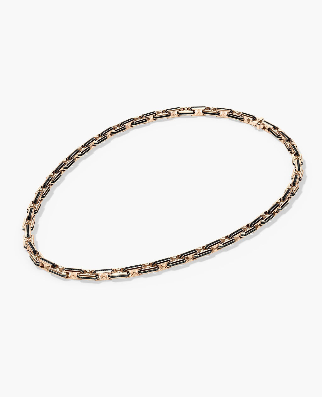 ARTURO Gold Link Necklace with Black Diamonds - 6mm