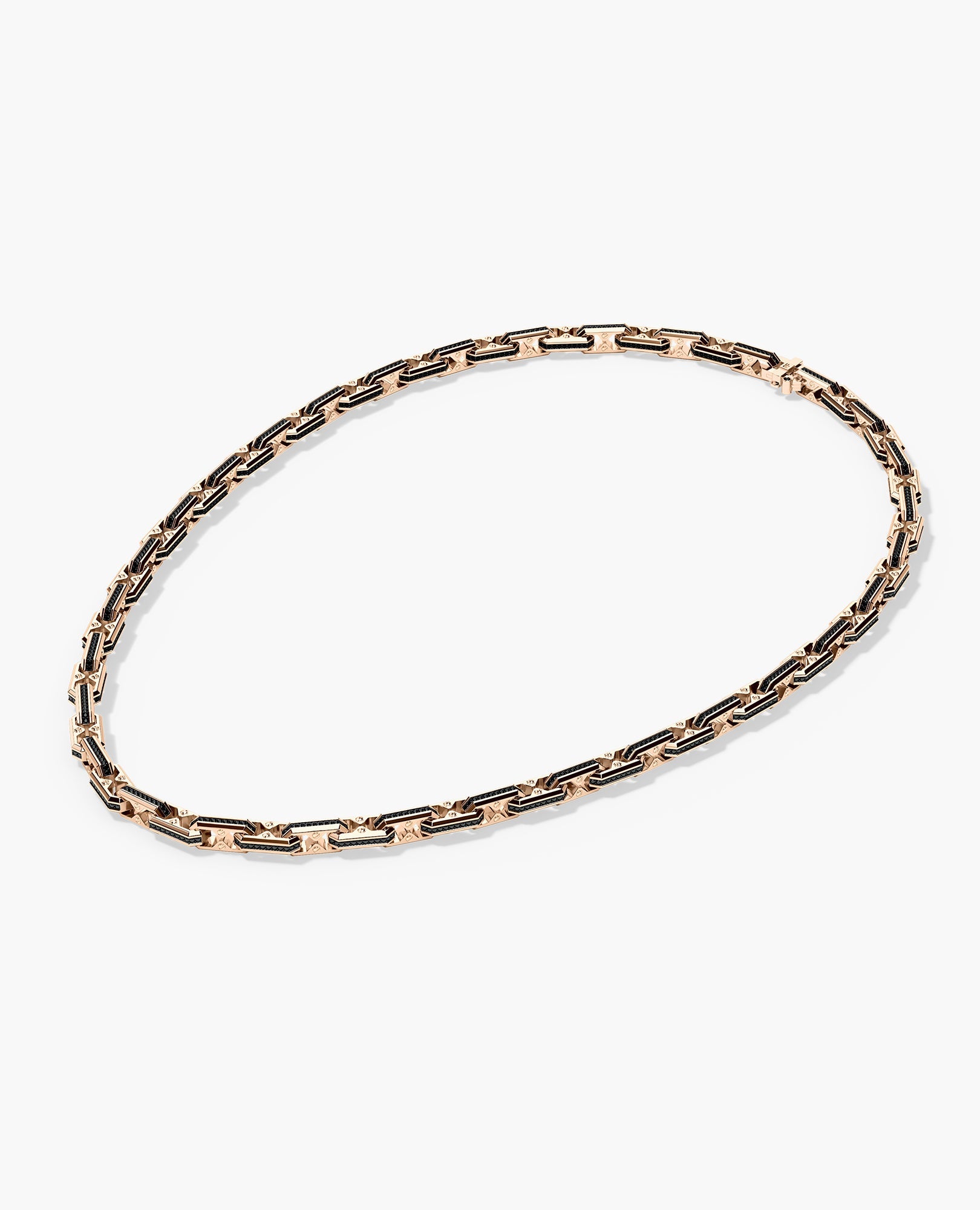 ARTURO Gold Link Necklace with Black Diamonds - 6mm