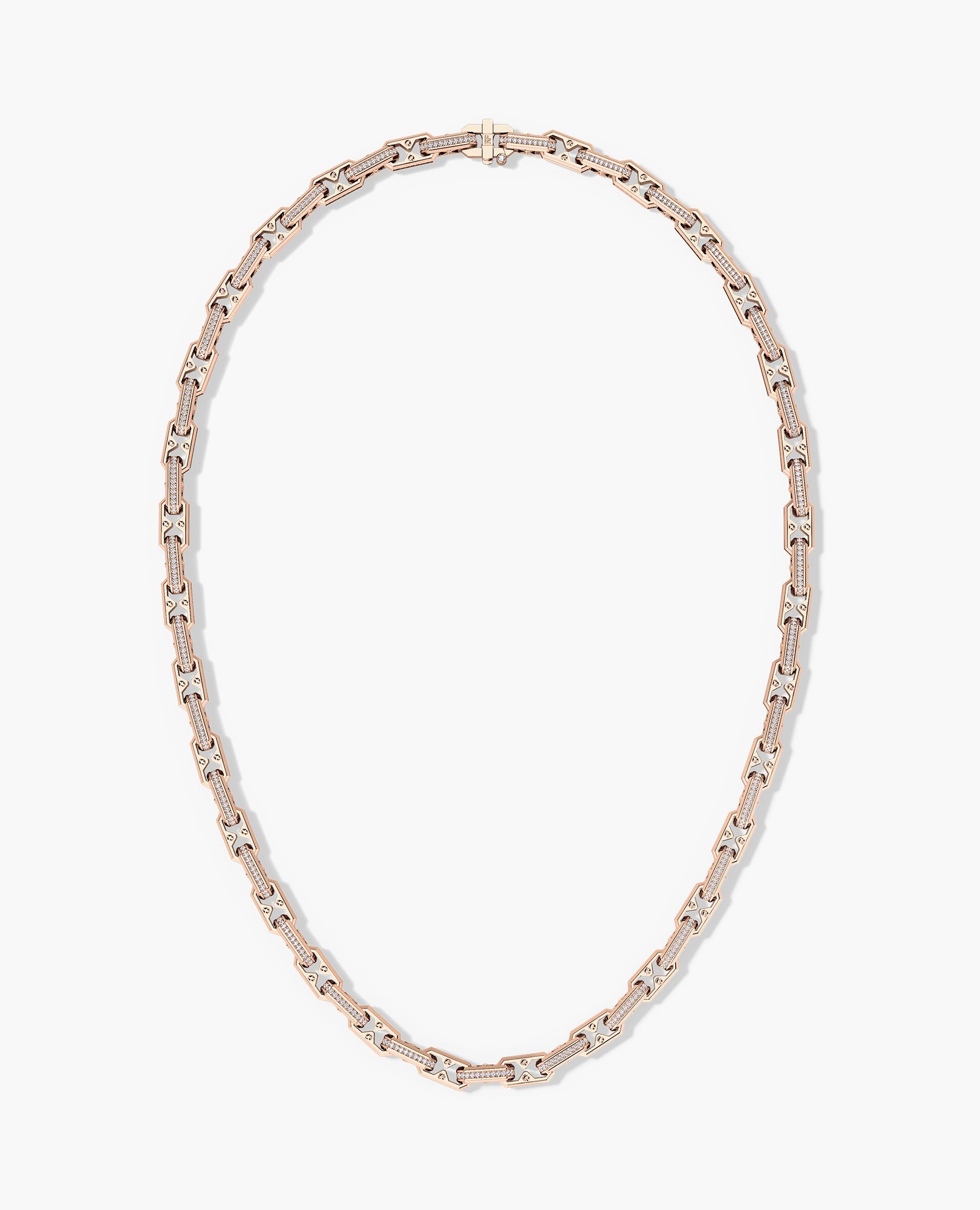 ARTURO Gold Link Necklace with Diamonds - 6mm