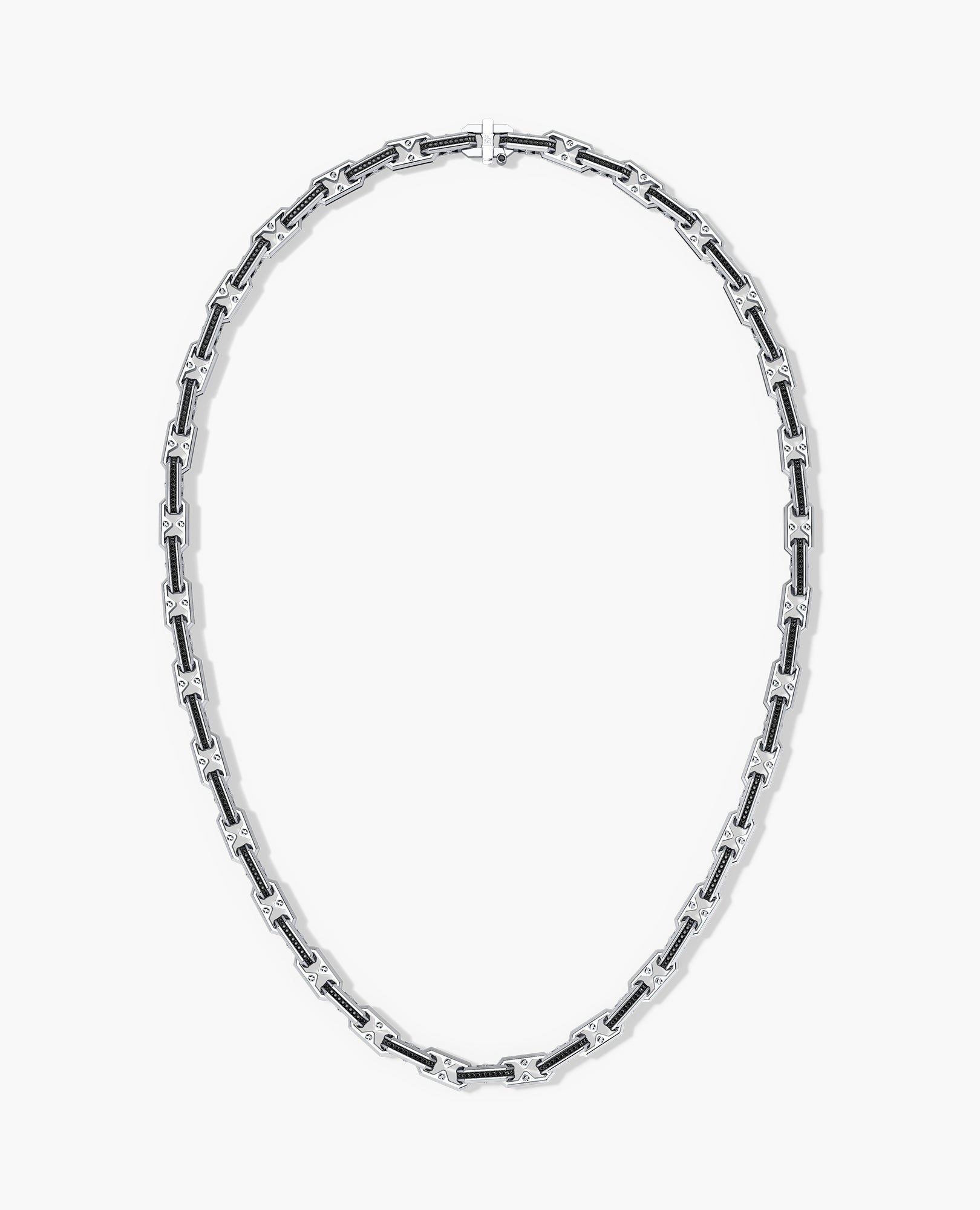 ARTURO Gold Link Necklace with Black Diamonds - 6mm